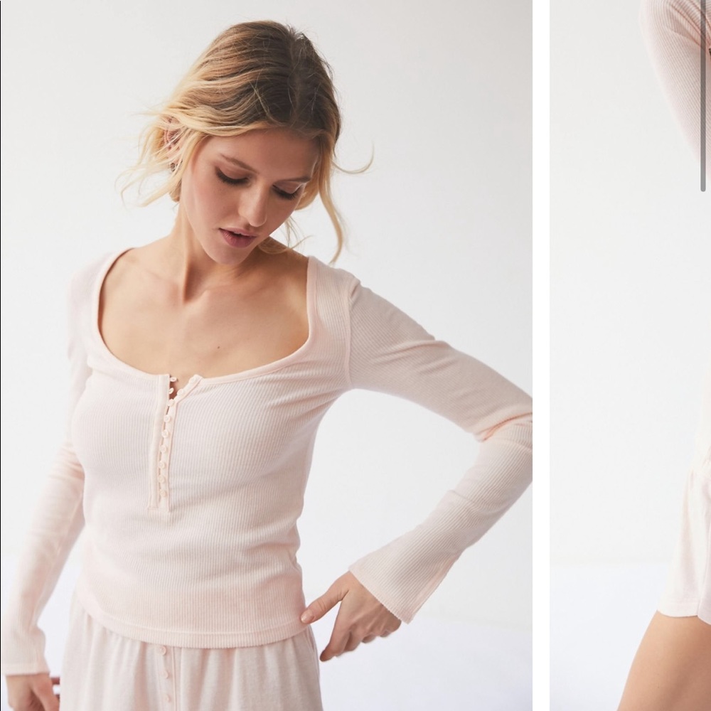 Urban outfitters long sleeve quarter button up